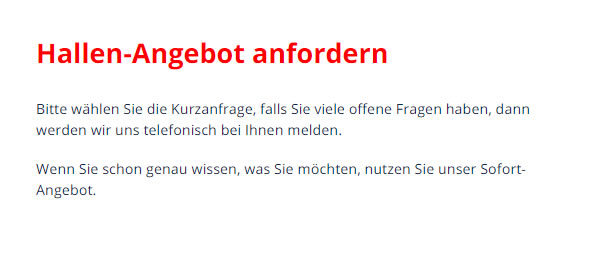 Hallenangebote