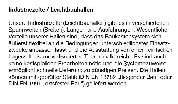 Industriezelte für Mudau