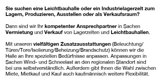 Leichtbauhalle für flexible Lagerlösungen