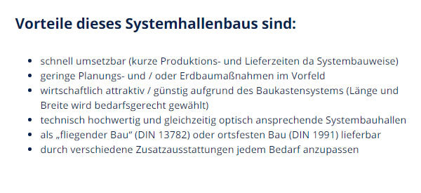 Systemhallenbau bei Waldbrunn