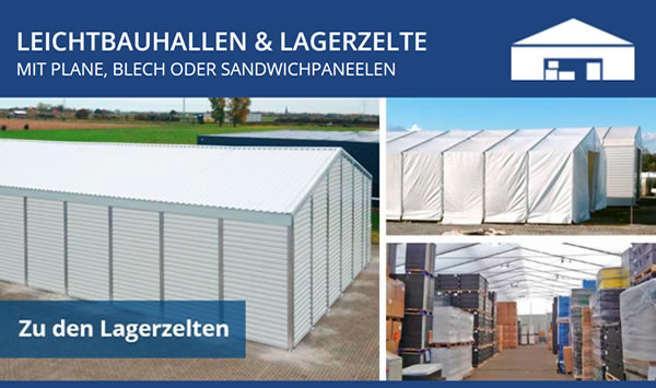 Leichtbauhallen und Lagerzelte für Mudau, Buchen, Amorbach und Umgebung